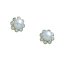Pendientes de oro 18k en forma de flor con perlas